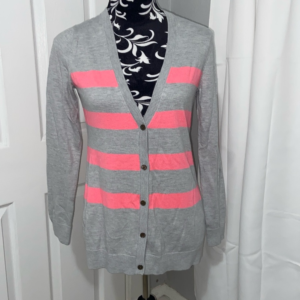 Gap striped v neck cardigan